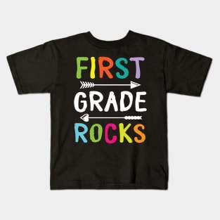 First Grade Rocks Teacher Student Happy Back To School Day Kids T-Shirt